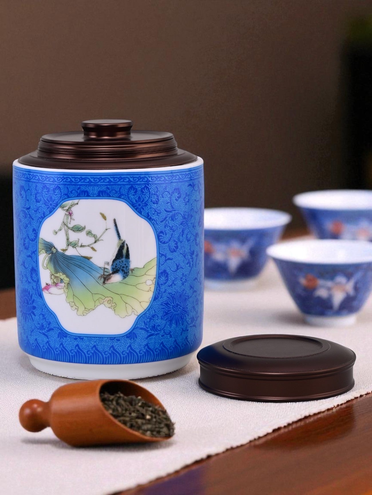 Canton Porcelain Storage Jar - Blue