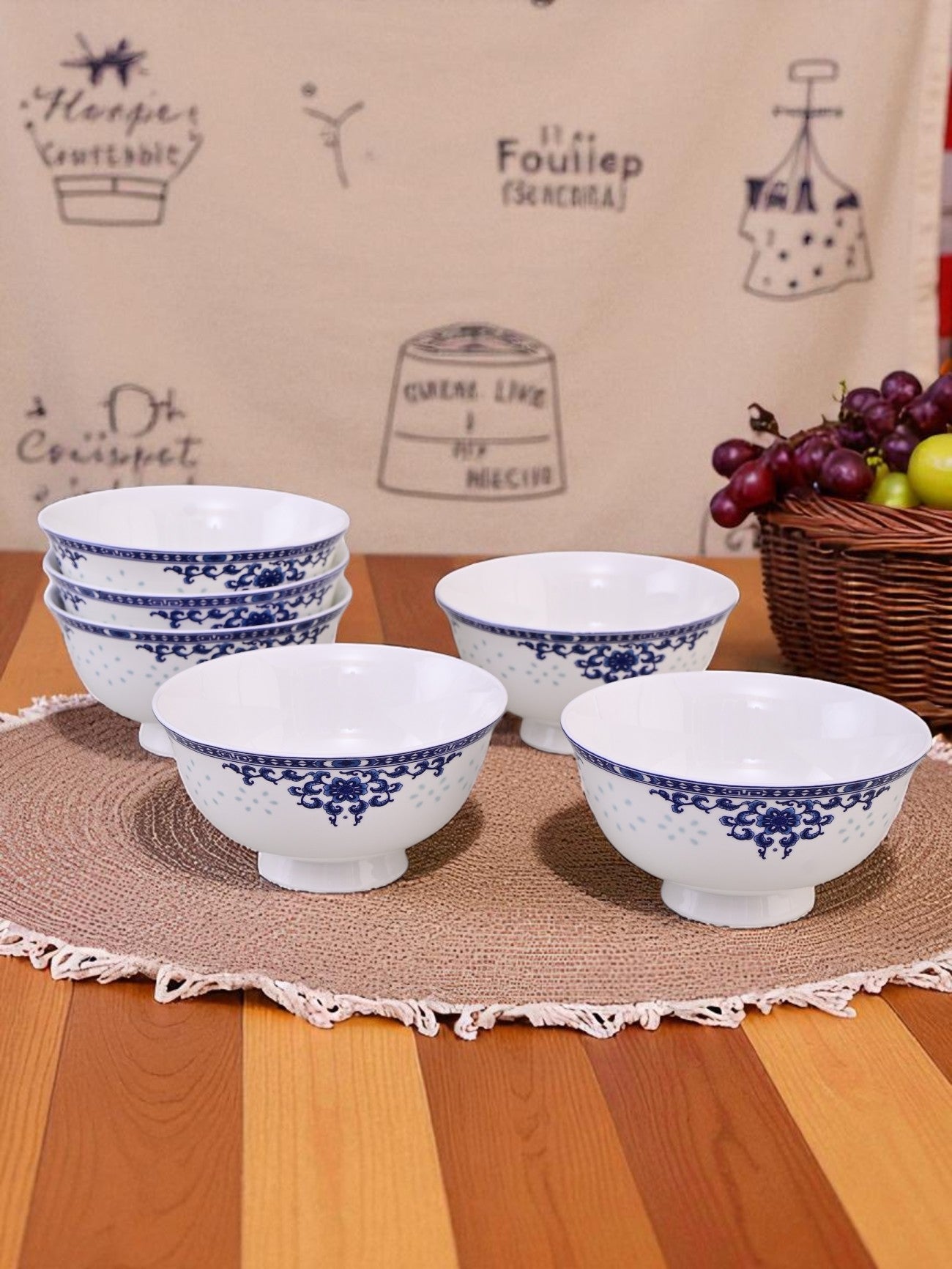 Royal Indigo Charm Bone China Katori