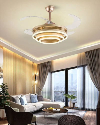 Solstice Retractable Ceiling Fan + Chandelier Light (with Remote Control)