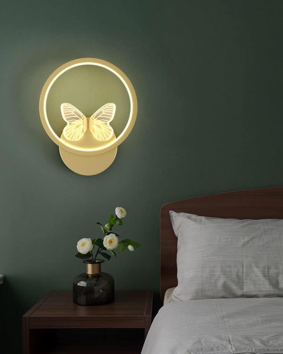 Butterfly Round Wall Sconce - Gold - The Decor Kart