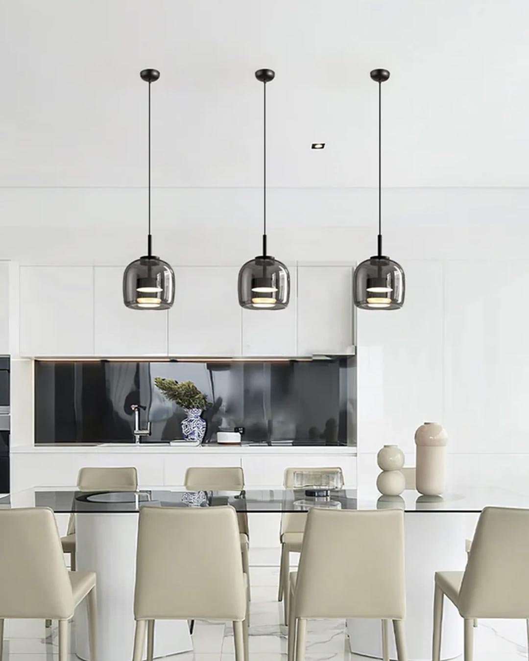 Valentino Ceiling Pendant Light - Smoke - Set Of 2 - The Decor Kart