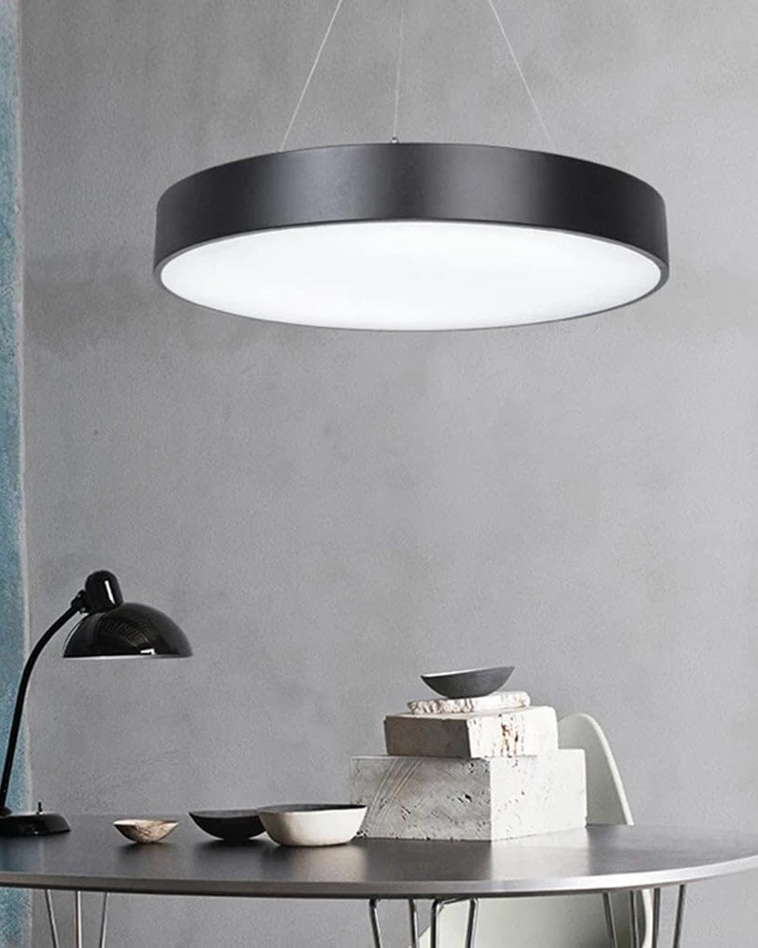 Round LED Drum Pendant Light