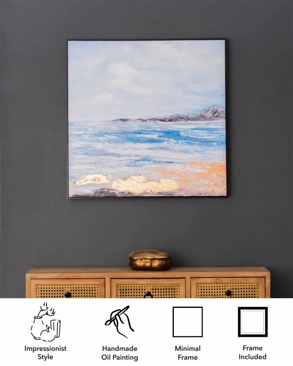 Ocean Semi Hand-made Wall Art - 32*32 Inch - The Decor Kart