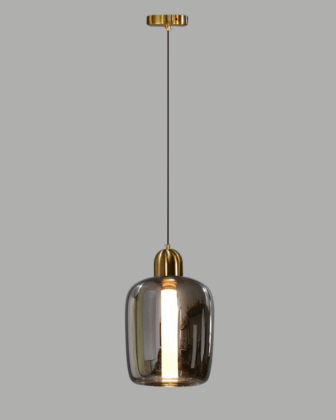 Retro Look Smoked Glass lampshade Hanging lamp