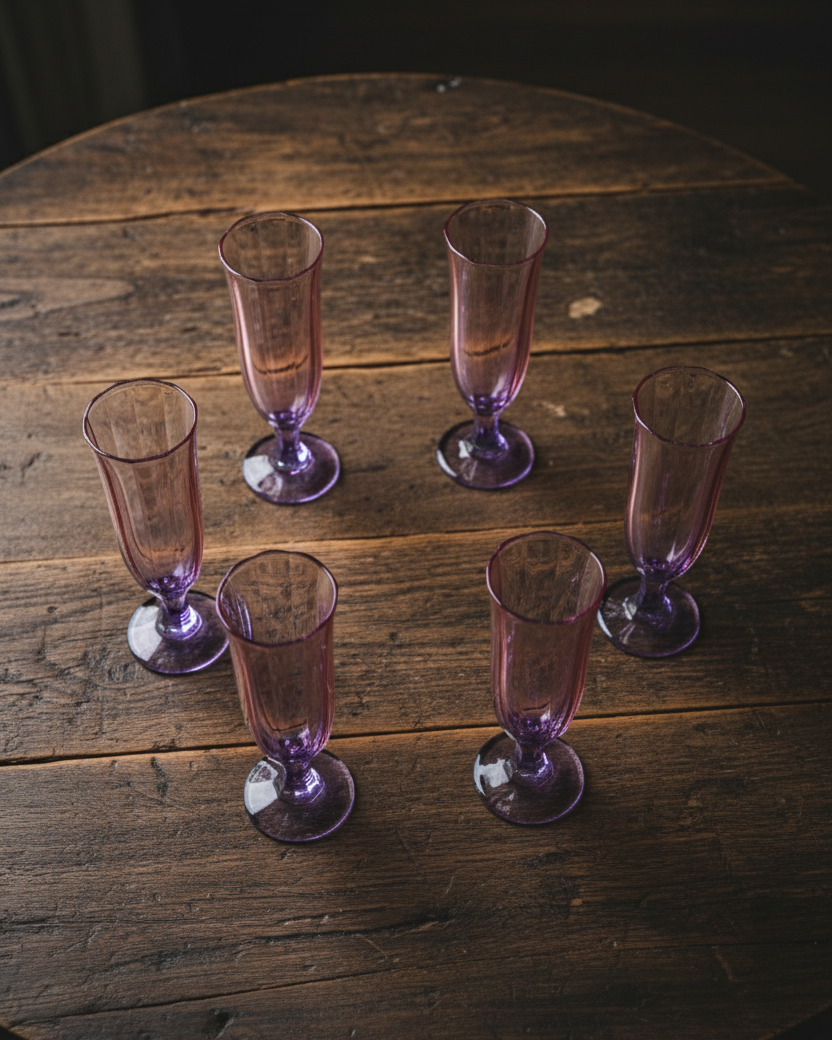Purple Ombré Tulip Champagne Flute - Set of 6