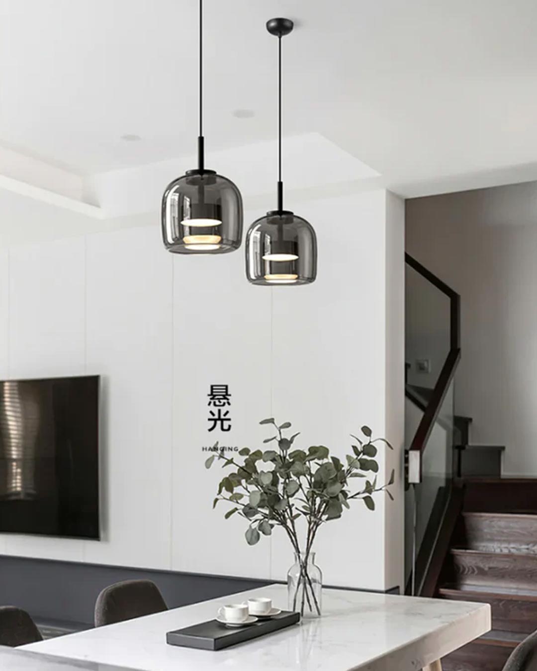 Valentino Ceiling Pendant Light - Smoke - Set Of 2 - The Decor Kart