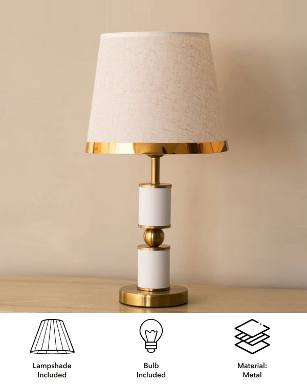 Sculptural Sold Metal Base Table Lamp - The Decor Kart