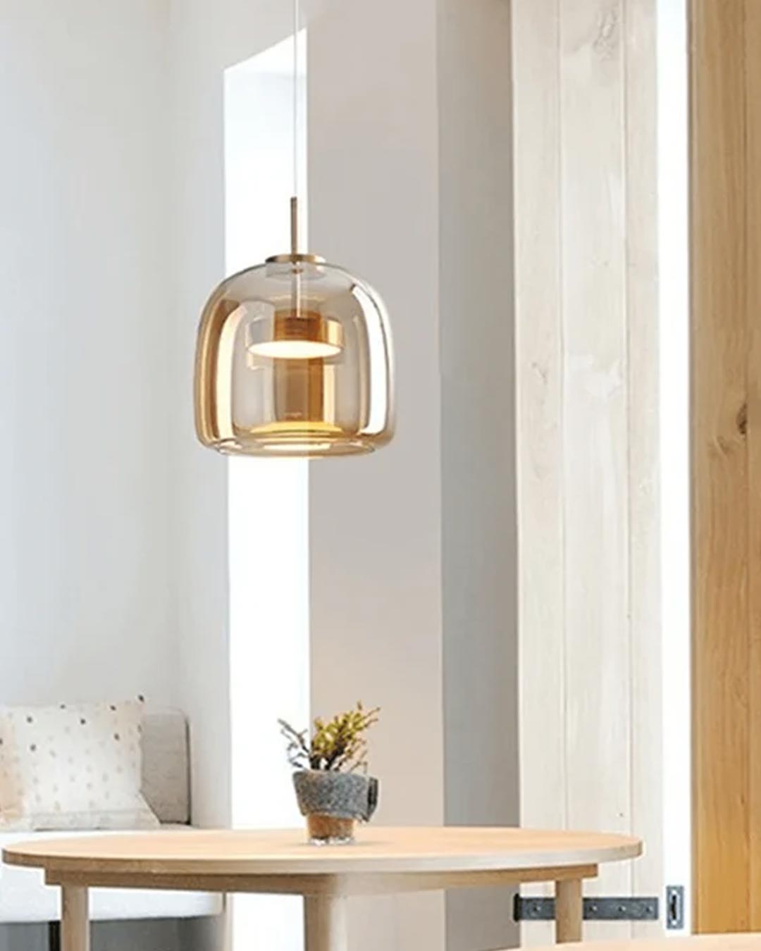 Valentino Ceiling Pendant Light - Amber - The Decor Kart