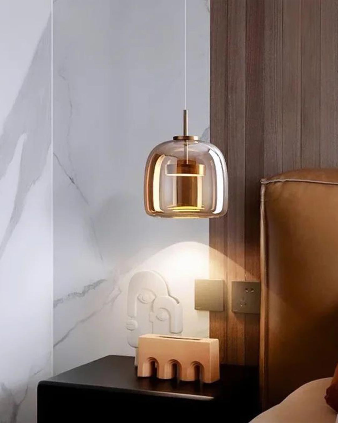 Valentino Ceiling Pendant Light - Amber - The Decor Kart