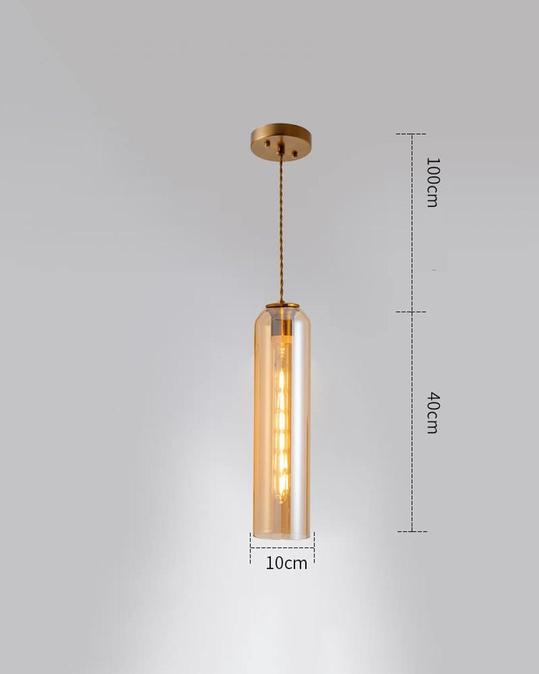 Cylinder Glass Pendant Light - Amber