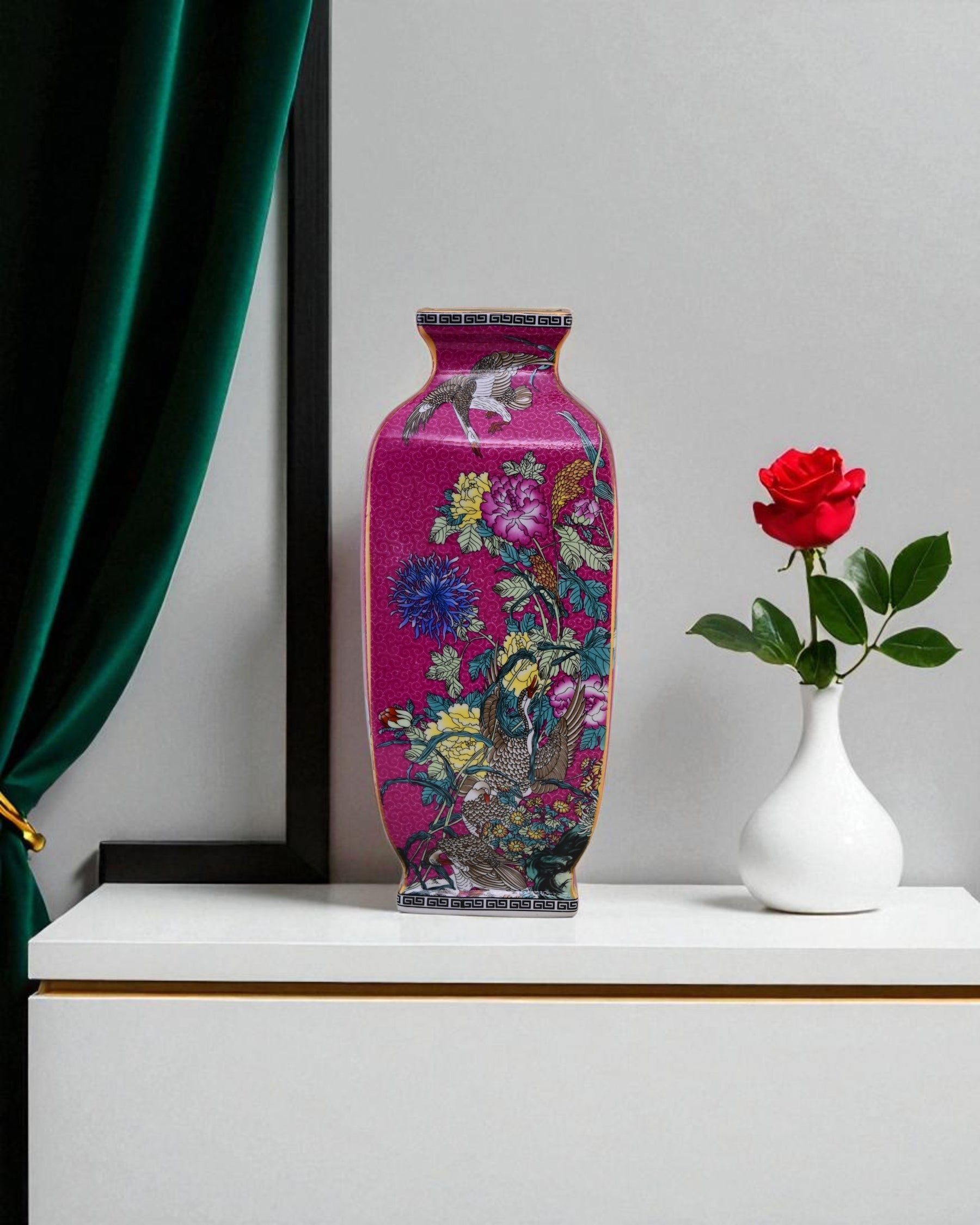 Blossom Cloisonn Enamel Vase - Pink