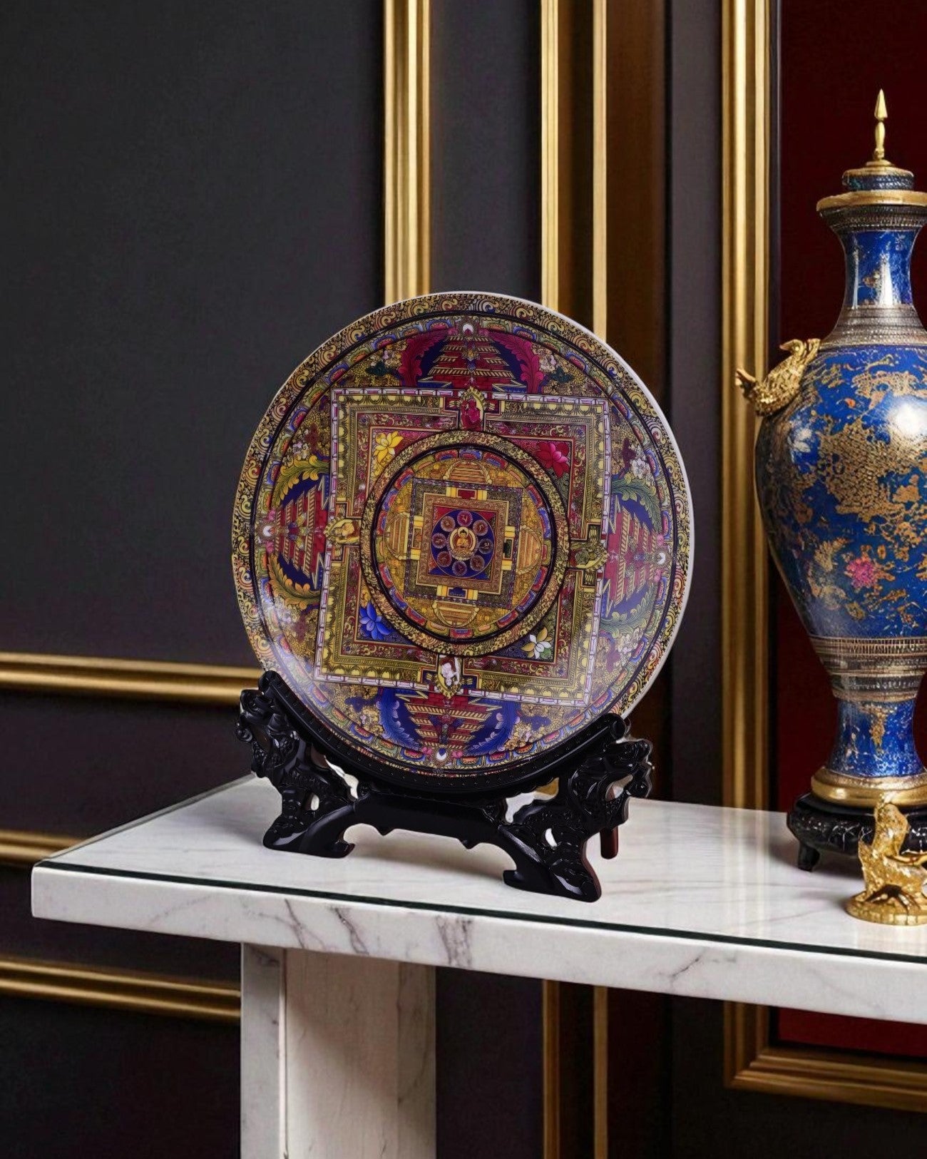 Mandala Art Decorative Plate - 26 cm