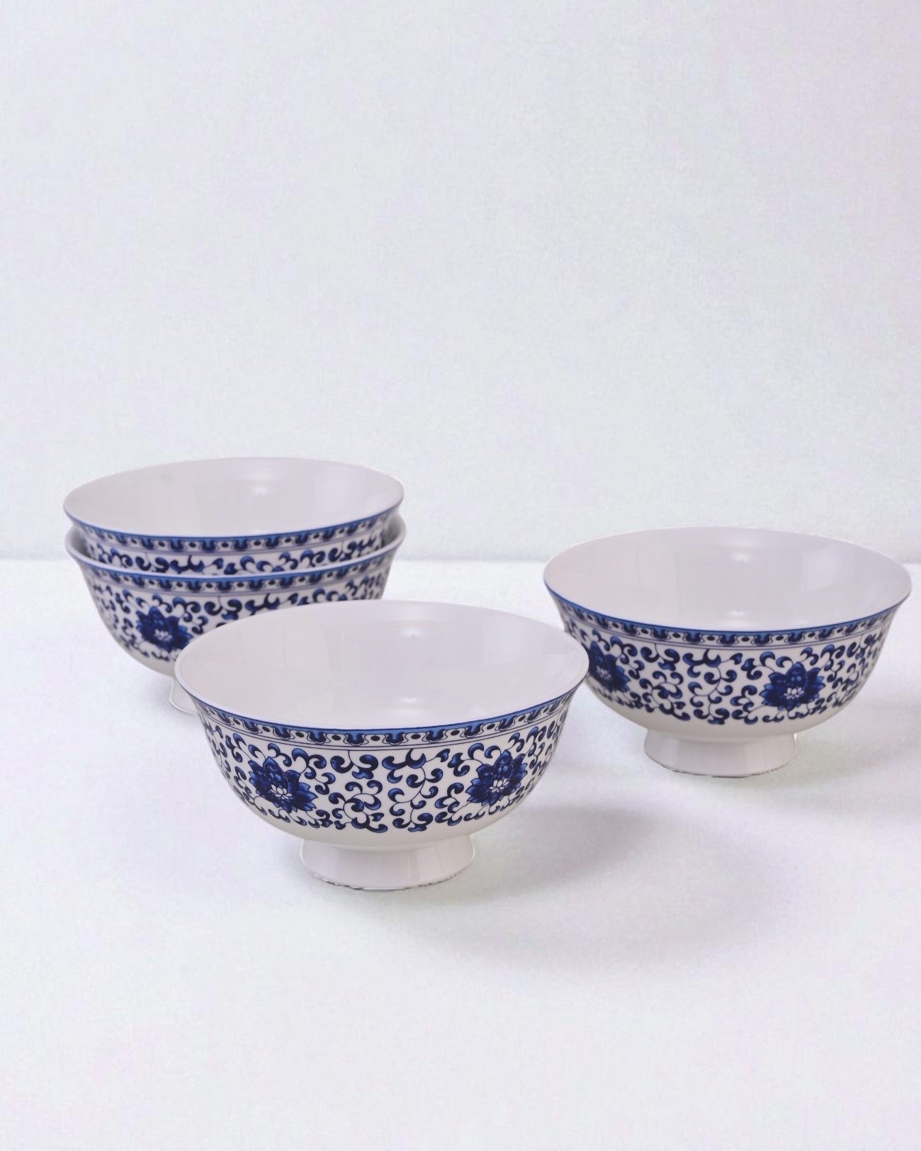 Blue Baroque Ceramic Katori - Set Of 6