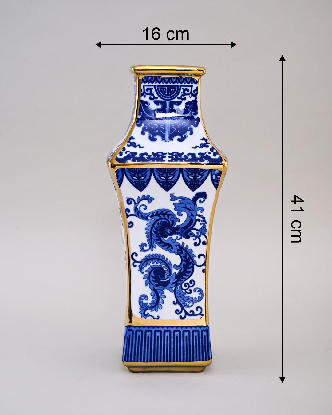 Phoenix Tale Golden Trim Porcelain Vase