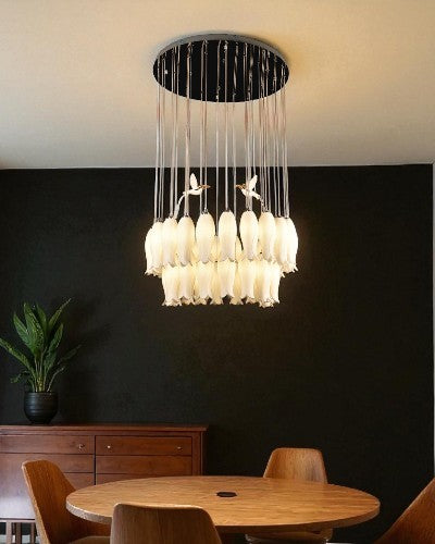 Tulip Bloom Hanging Chandelier