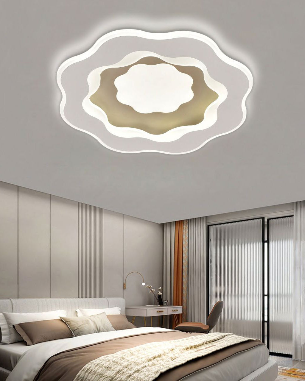 Bedroom Funky Flush Mount Ceiling Lights Modern Crystals Flower