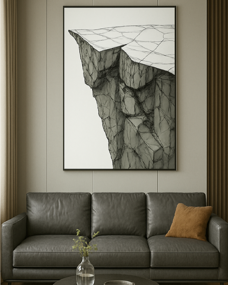 Mountain Edge 3D Abstract Oil Painting