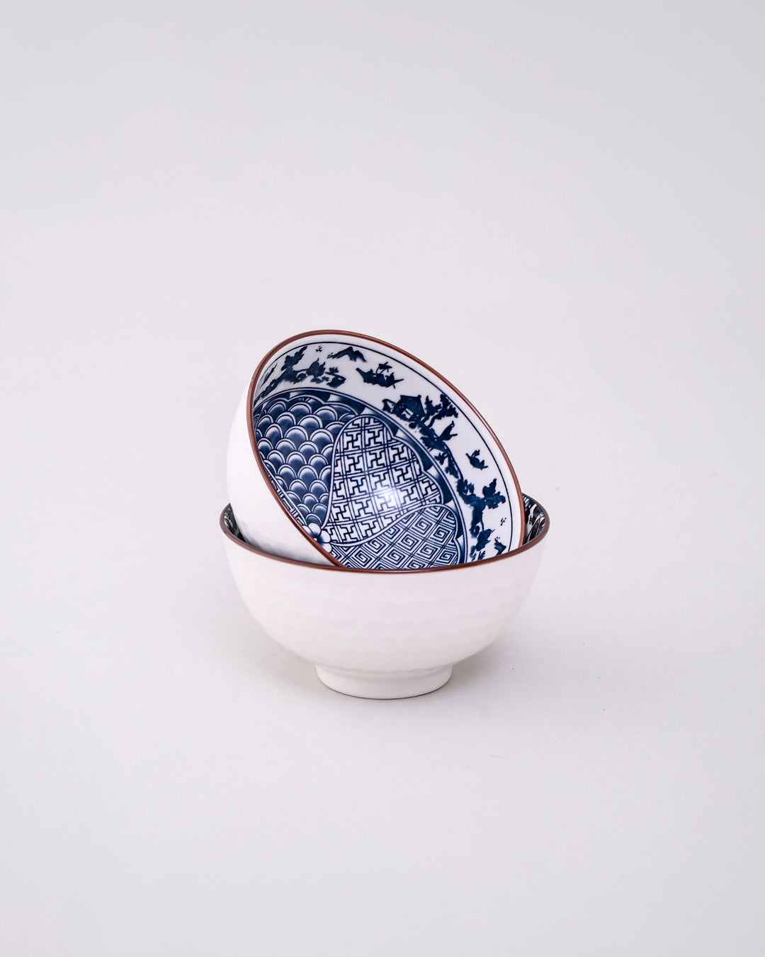 Blue & White Mingled Katori - Set Of 2