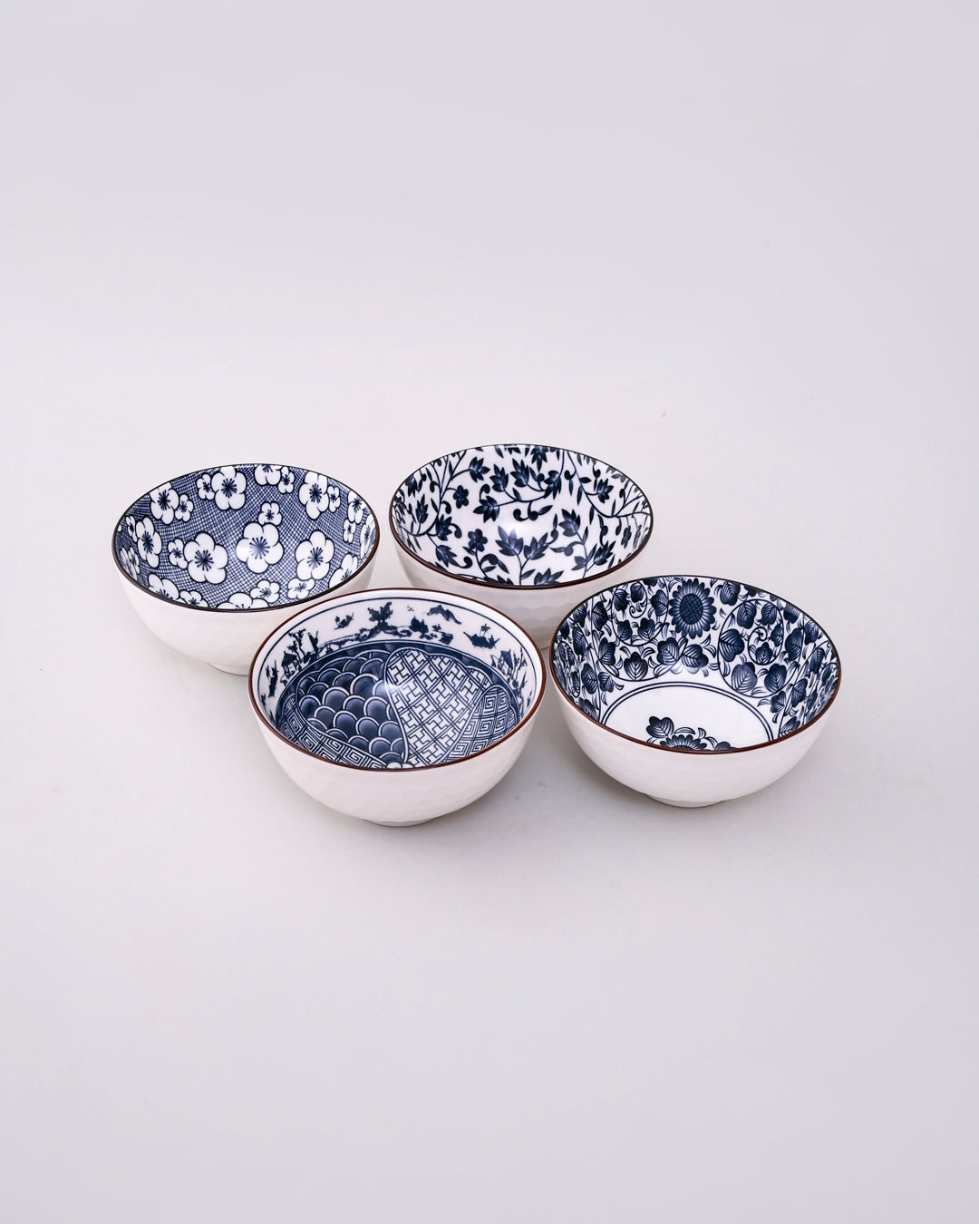 Blue & White Mingled Katori - Set Of 4