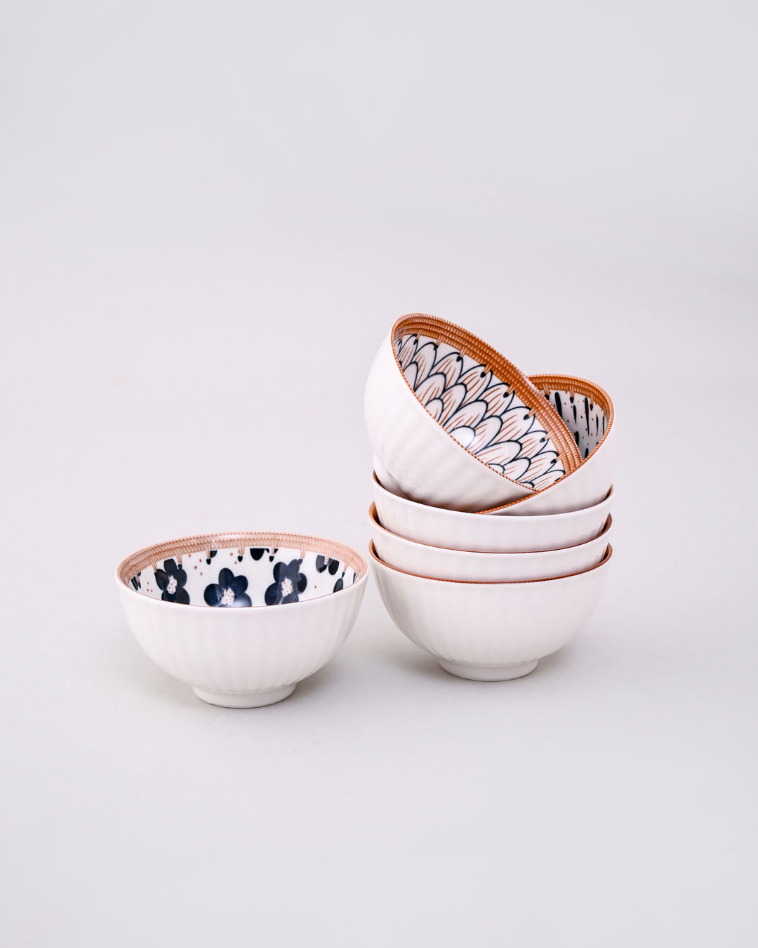 Floral Whimsy Katori - Set Of 6