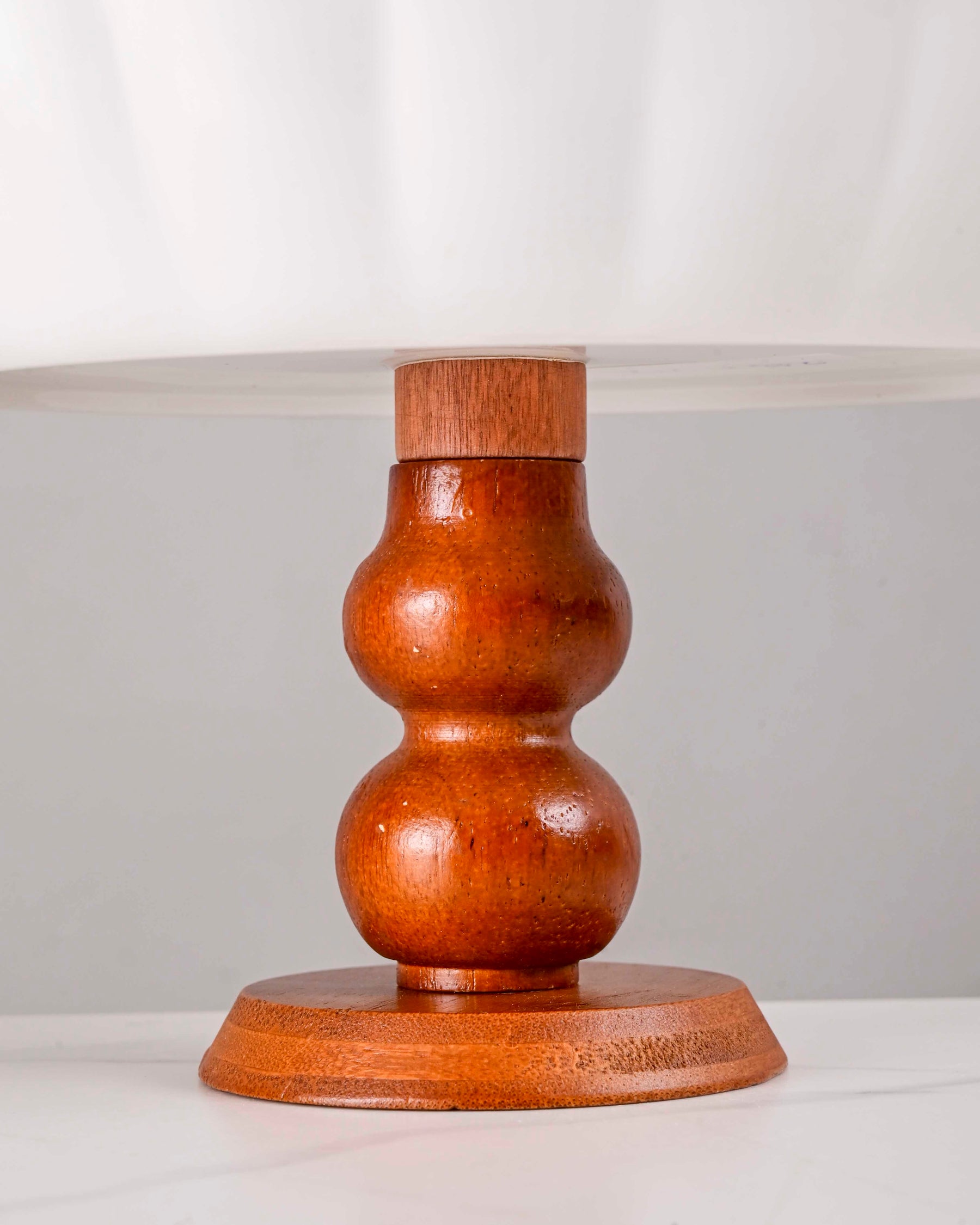 Ceramic Pedestal Dessert Stand with Wooden Base