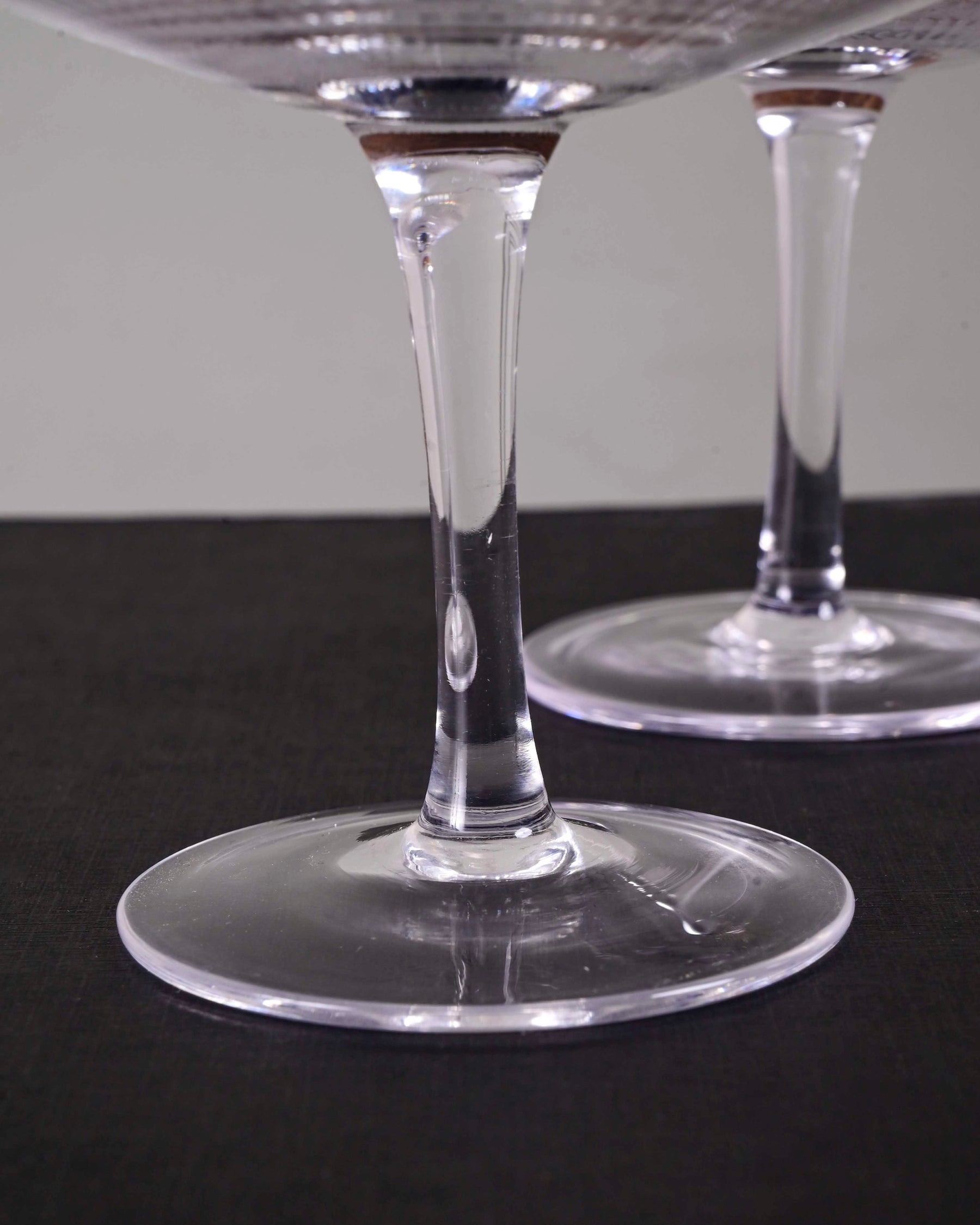 Golden Rim Ribbed Coupe Glass - Set of 2