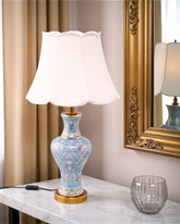 Majestic Enamel Cloisonne Flower Table Lamp