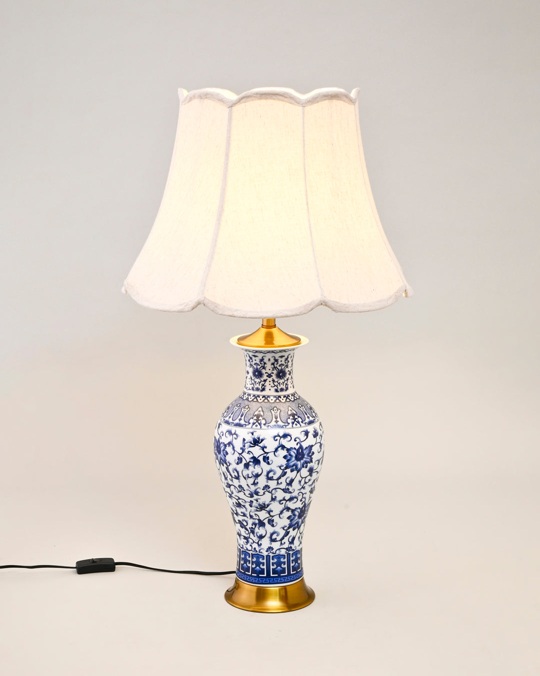 Ming Blossom Blue & White Bone China Table Lamp