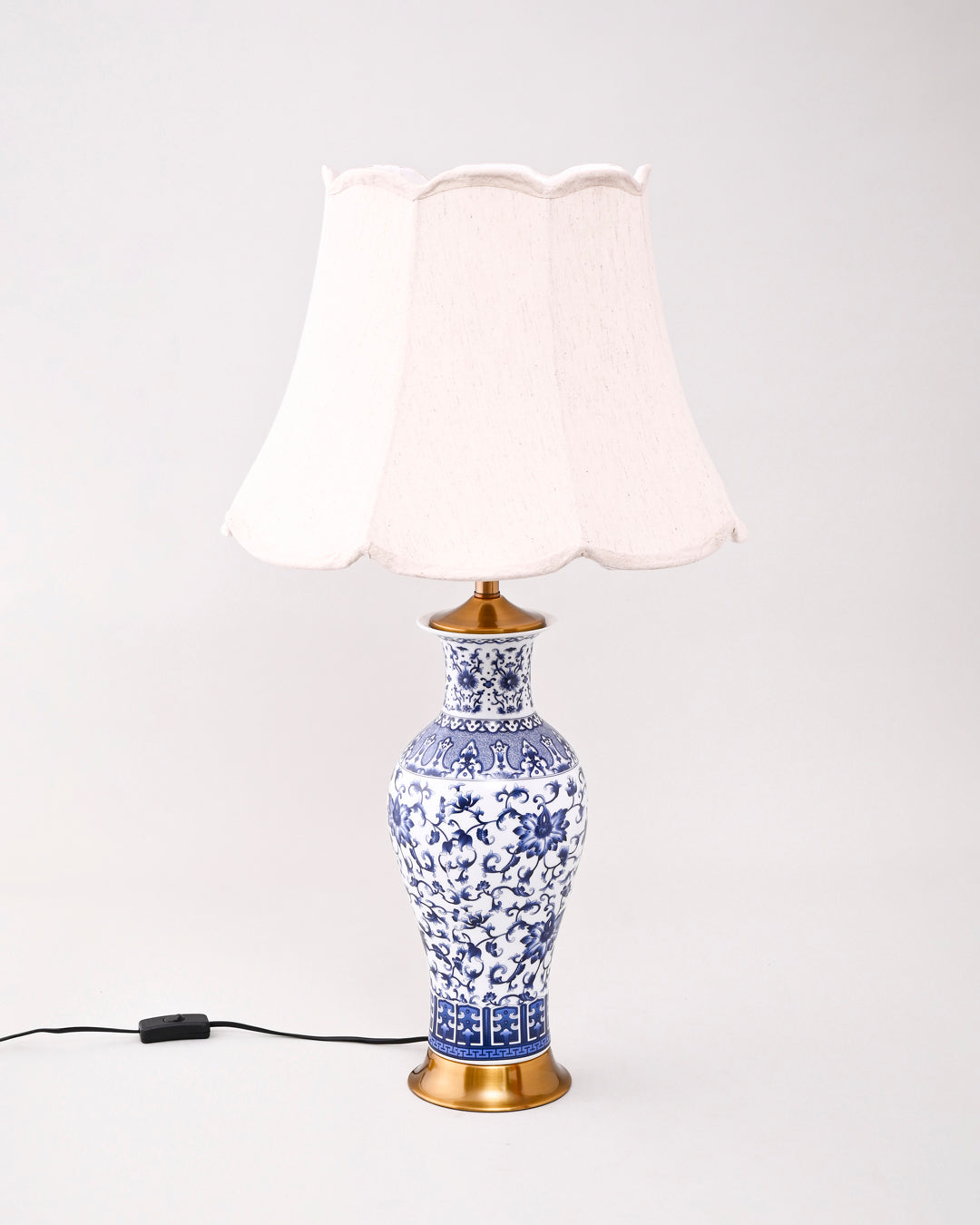 Ming Blossom Blue & White Bone China Table Lamp