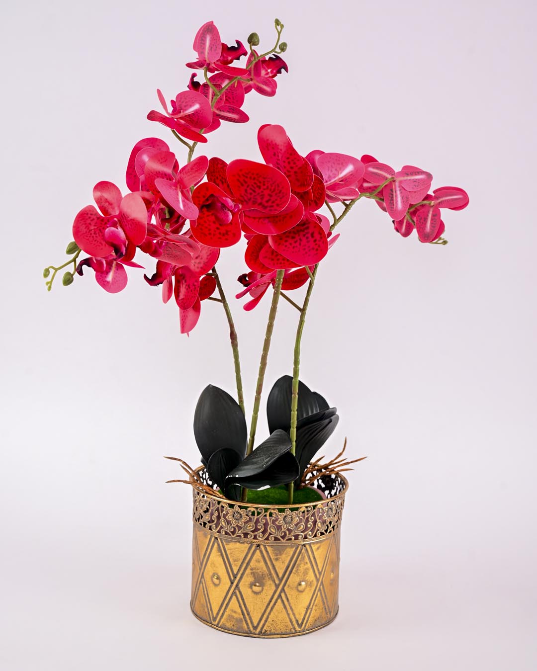 Gilded Diamond Motif Planter - Set Of 3