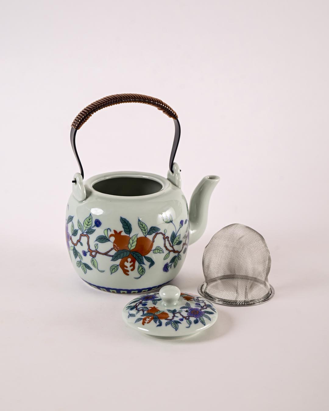 Blue Peony Ceramic Tea Kettle