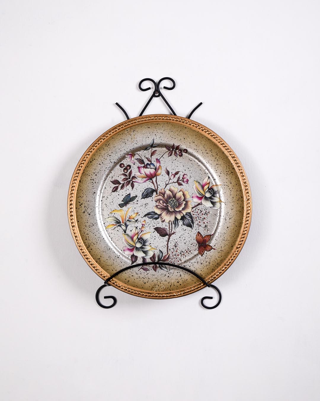 Floral Serenity Decorative Wall Plate With Stand - 13"