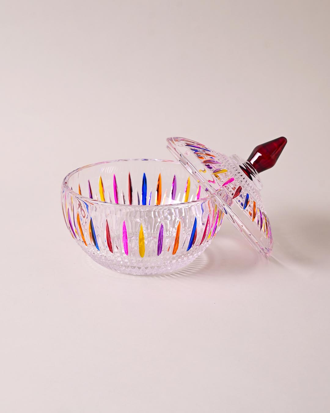 Rainbow Crystal Glass Candy Jar