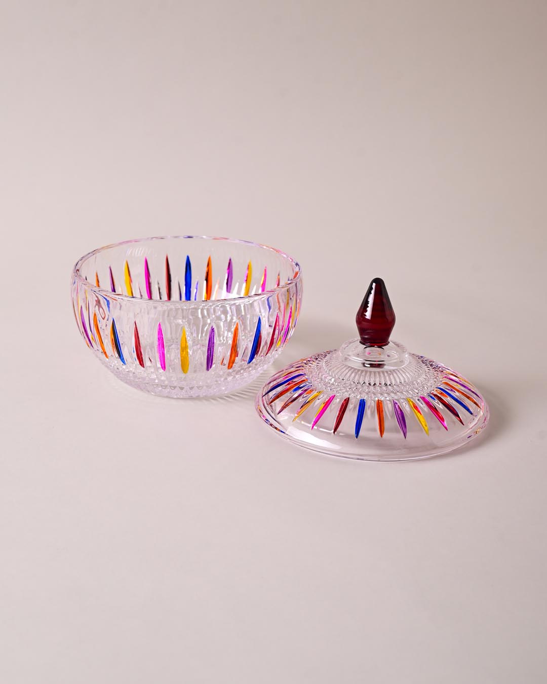 Rainbow Crystal Glass Candy Jar