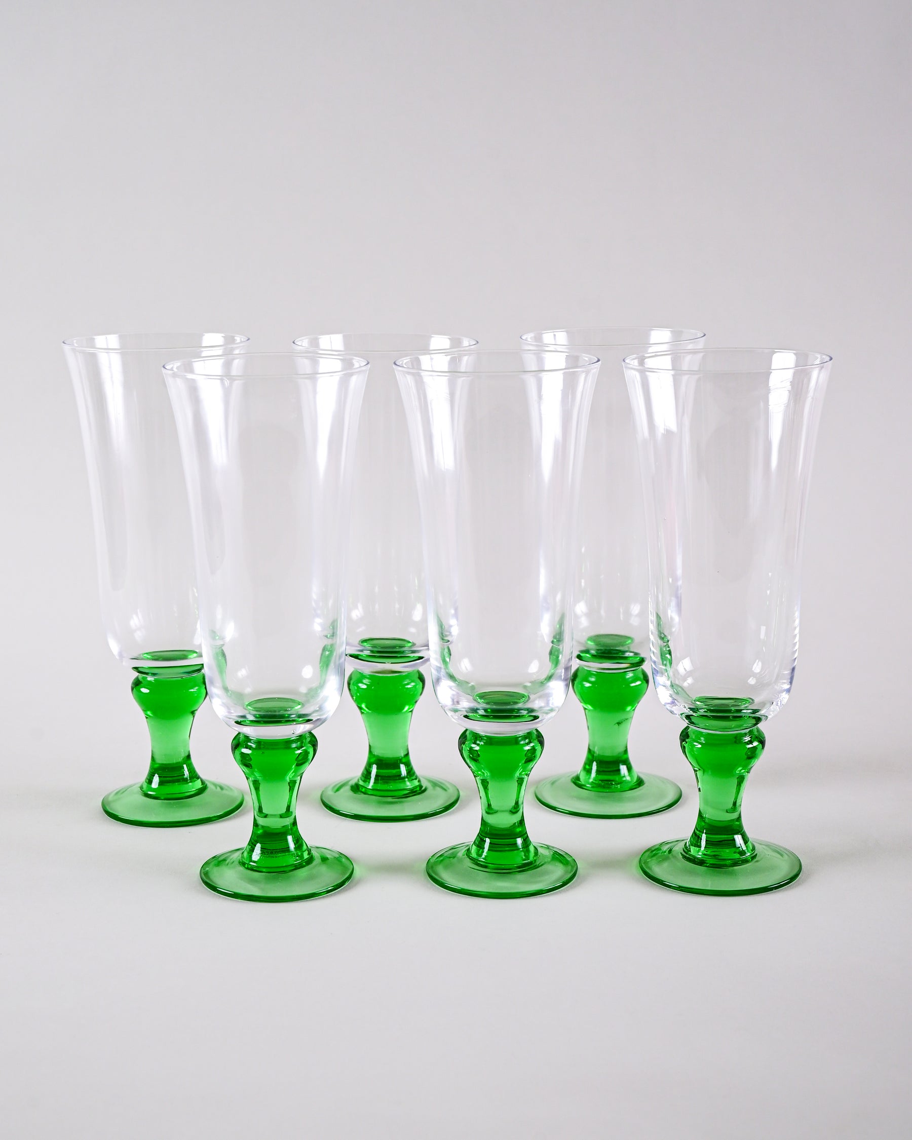 Swirl Green Hurricane Glass - Set of 6