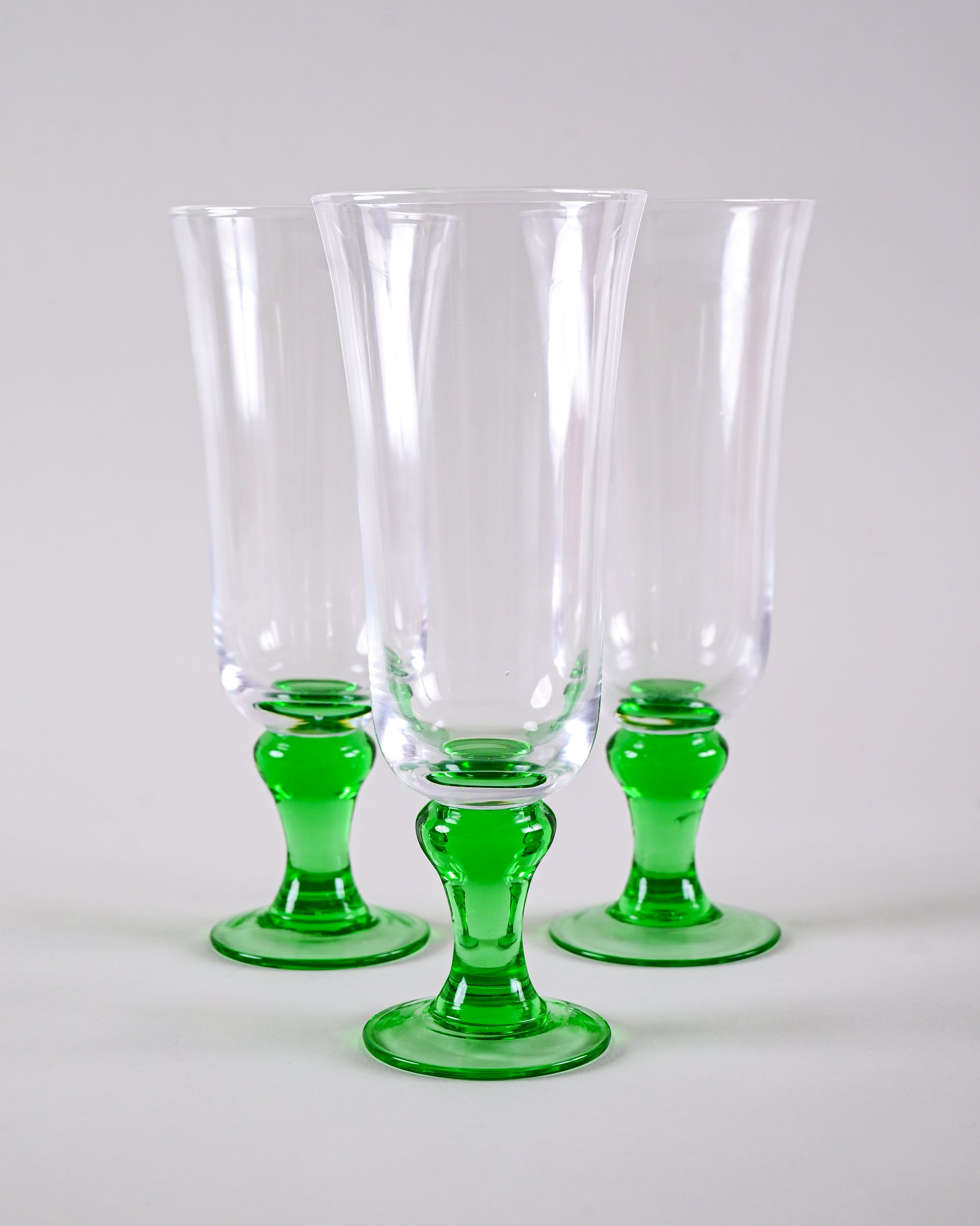 Swirl Green Hurricane Glass - Set of 6