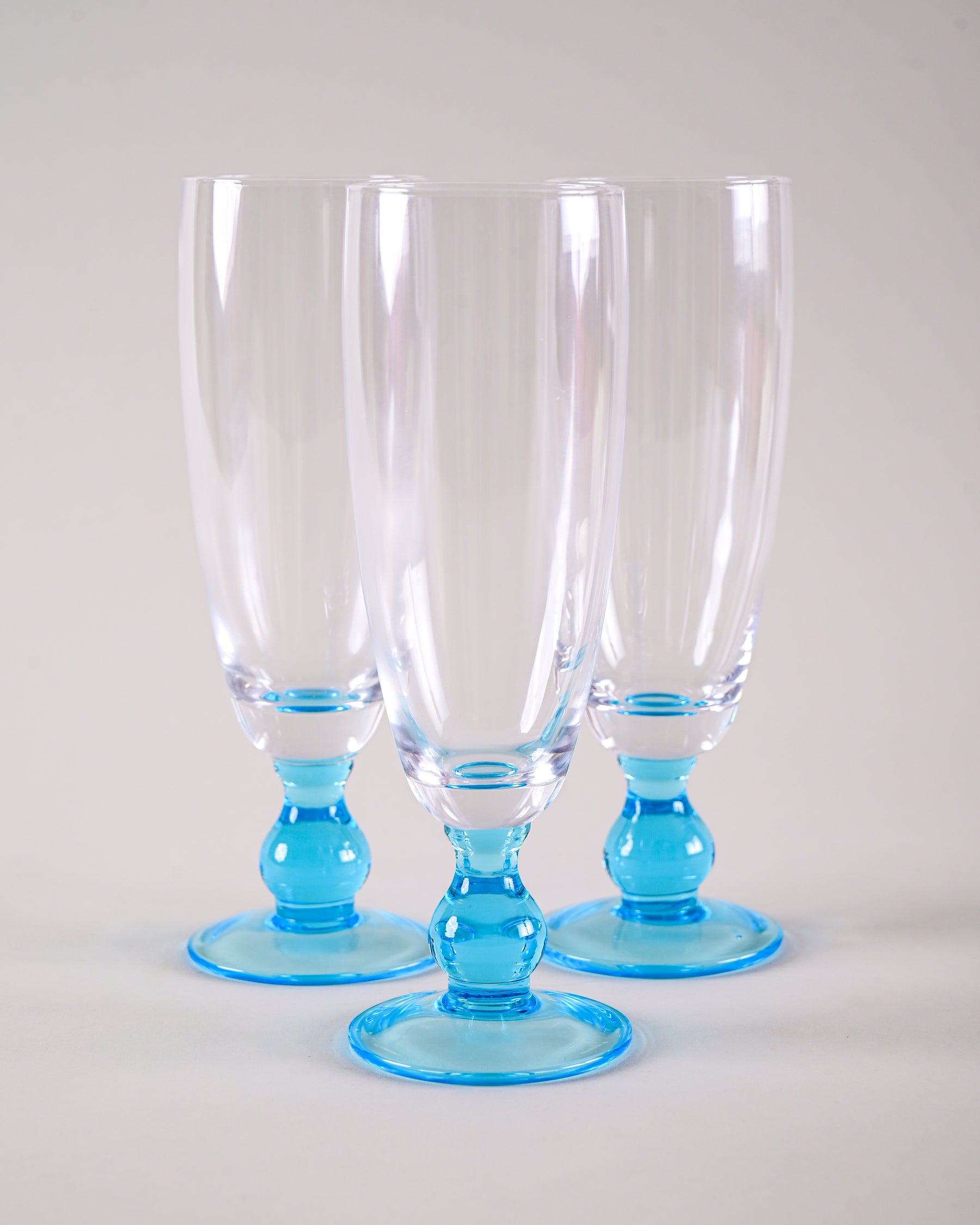 Swirl Blue Champagne Flute - Set of 6