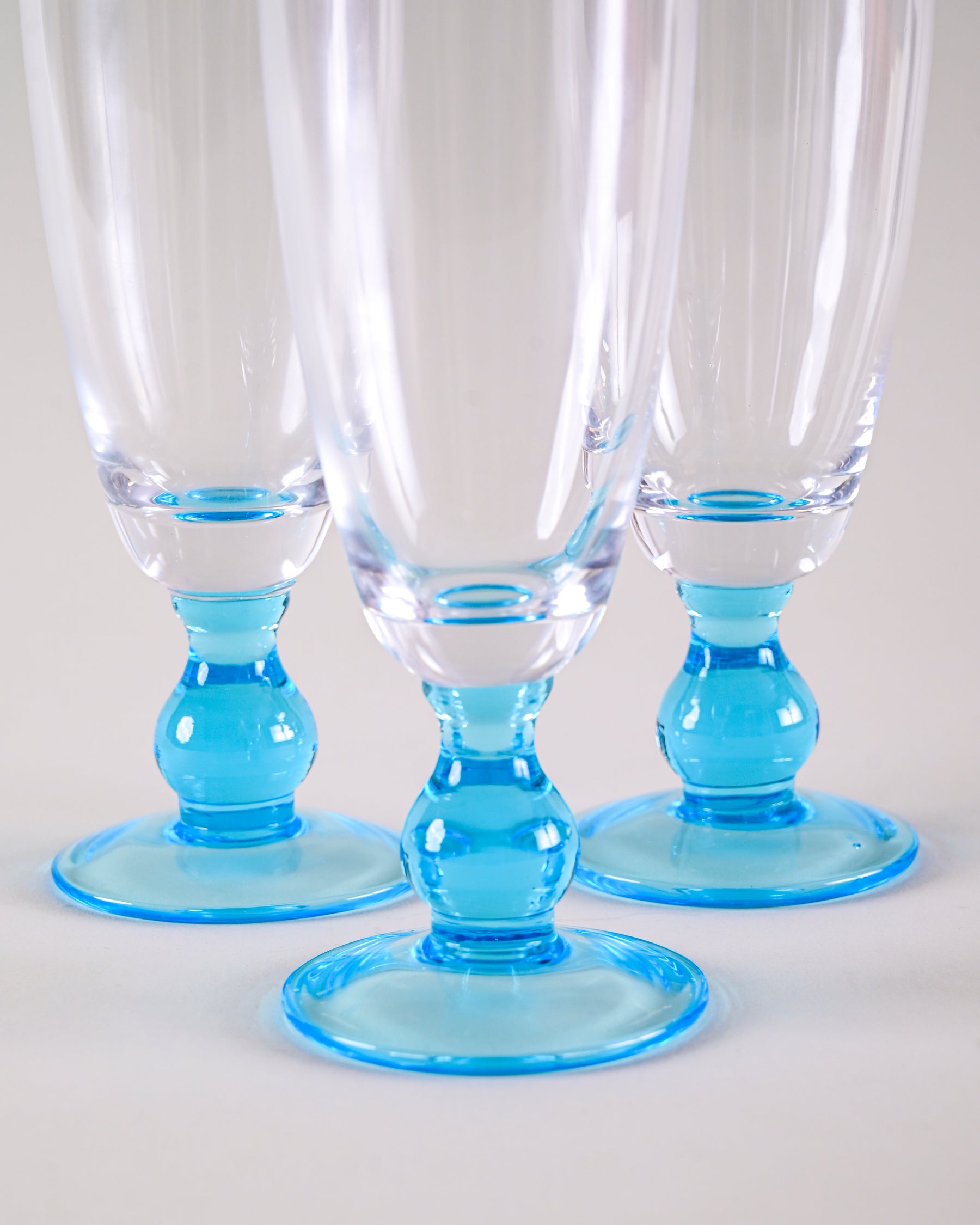Swirl Blue Champagne Flute - Set of 6