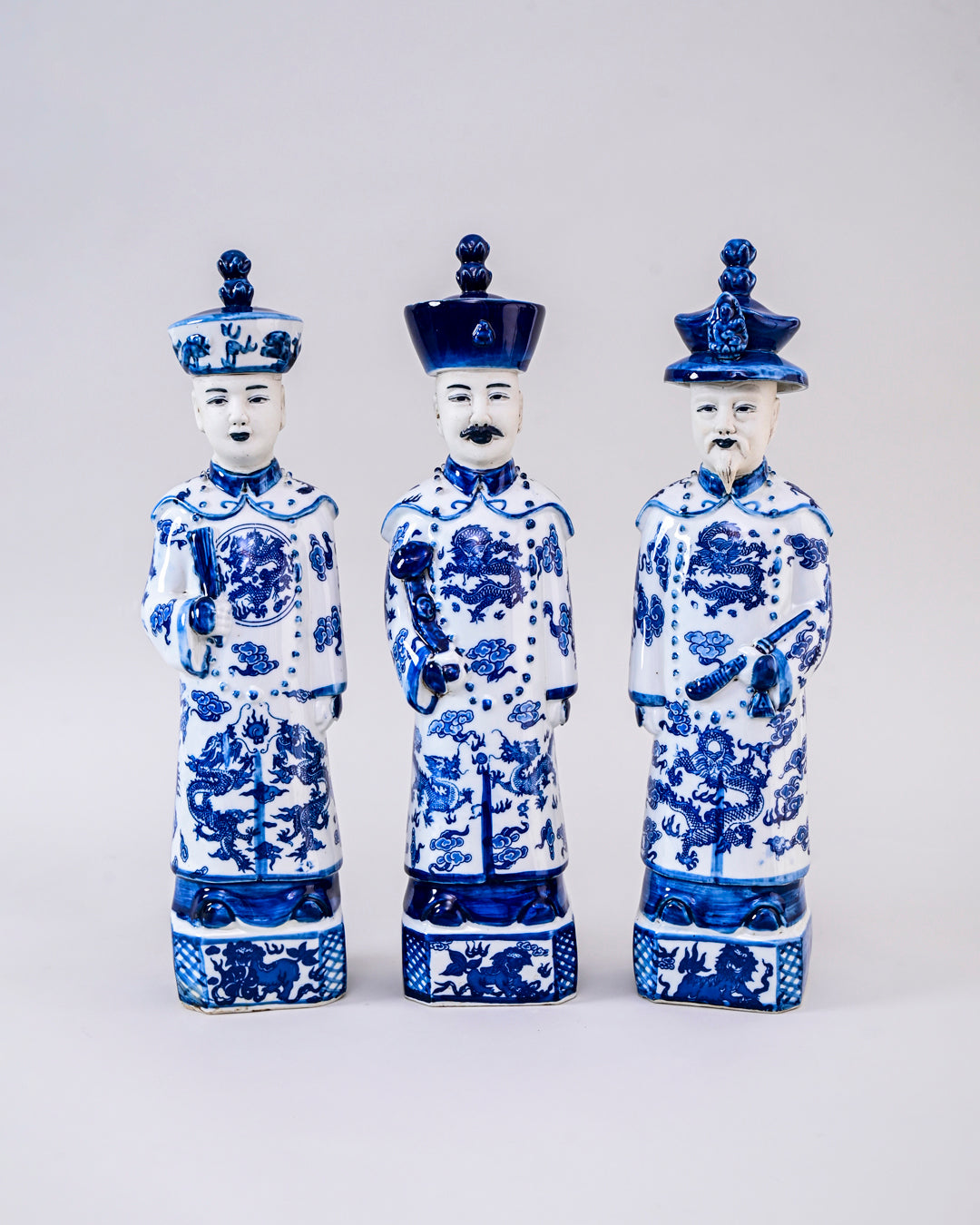'The Qing Emperors' Porcelain Sculptures - Set of 3
