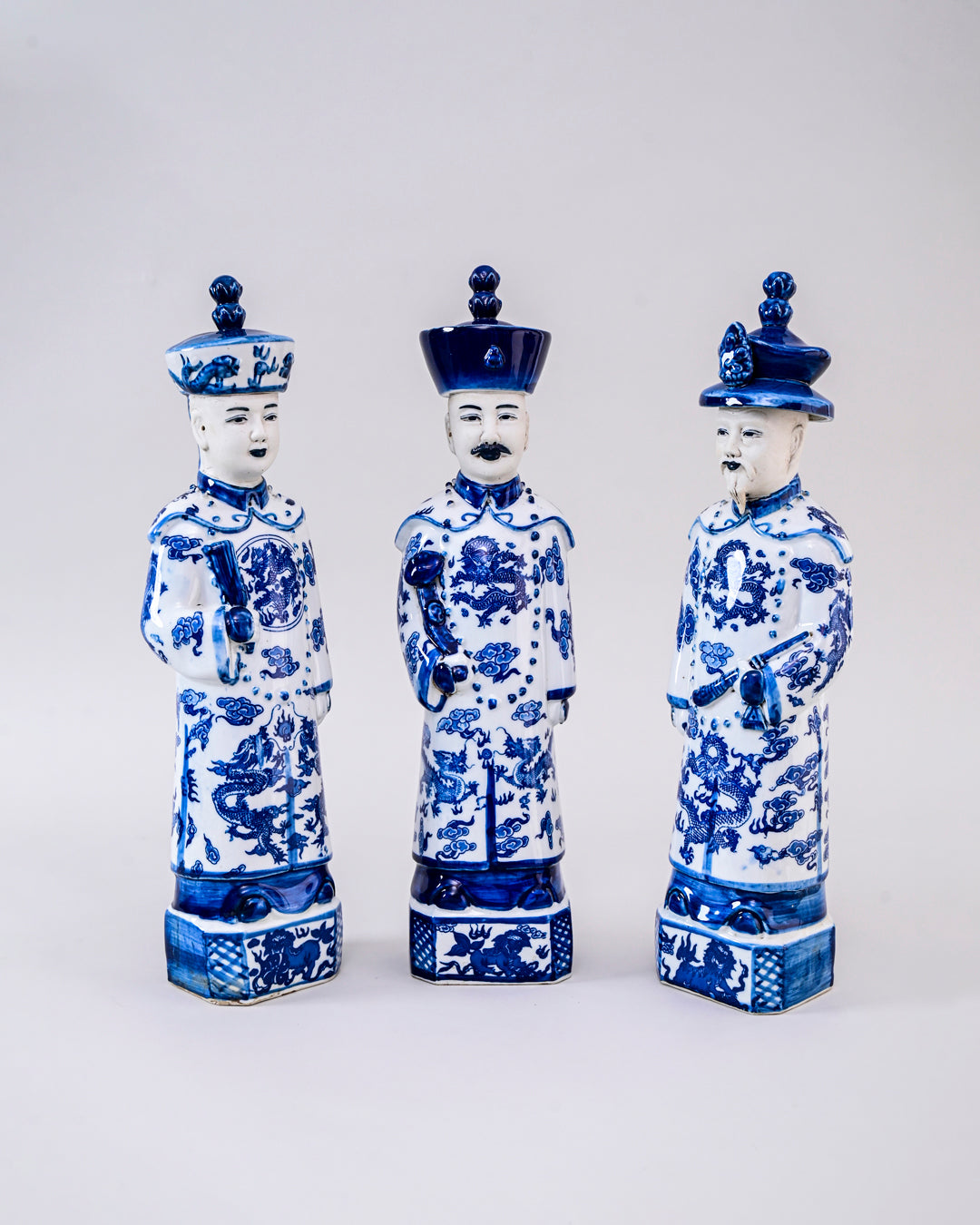 'The Qing Emperors' Porcelain Sculptures - Set of 3