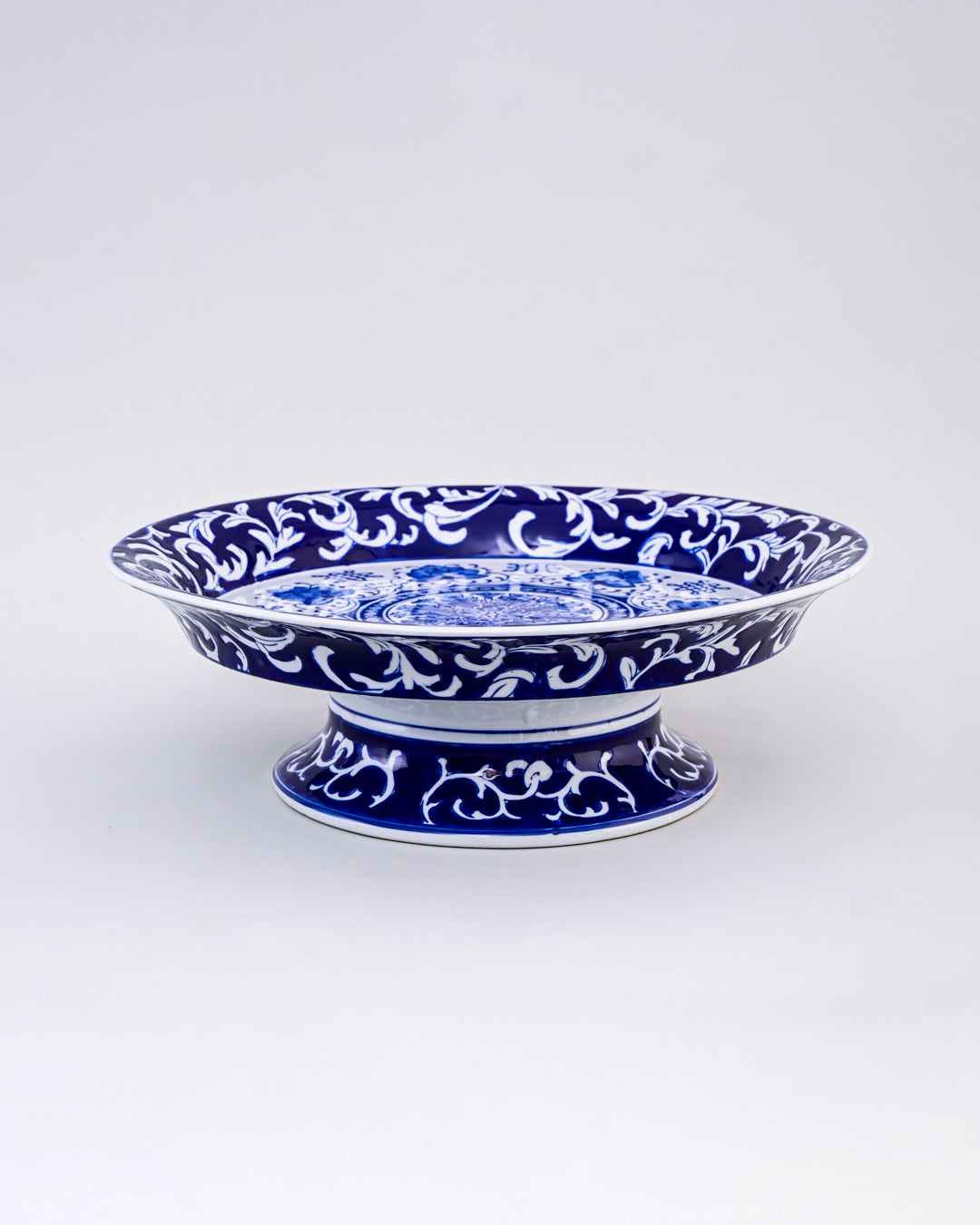 Timeless Blue & White Ceramic Cake Stand