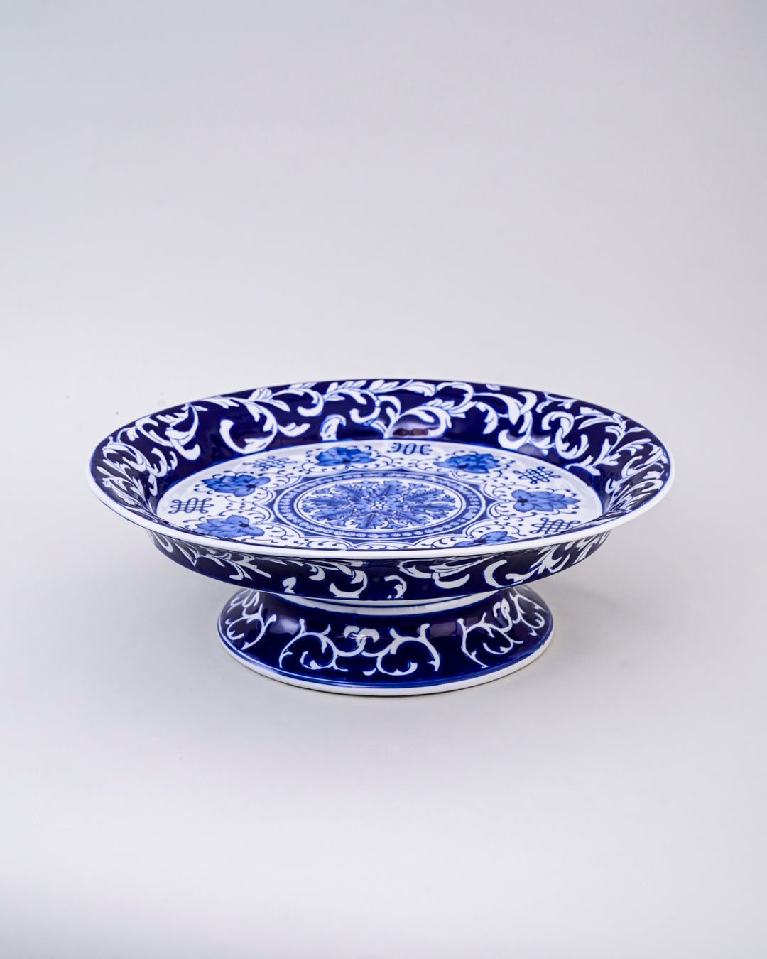 Timeless Blue & White Ceramic Cake Stand