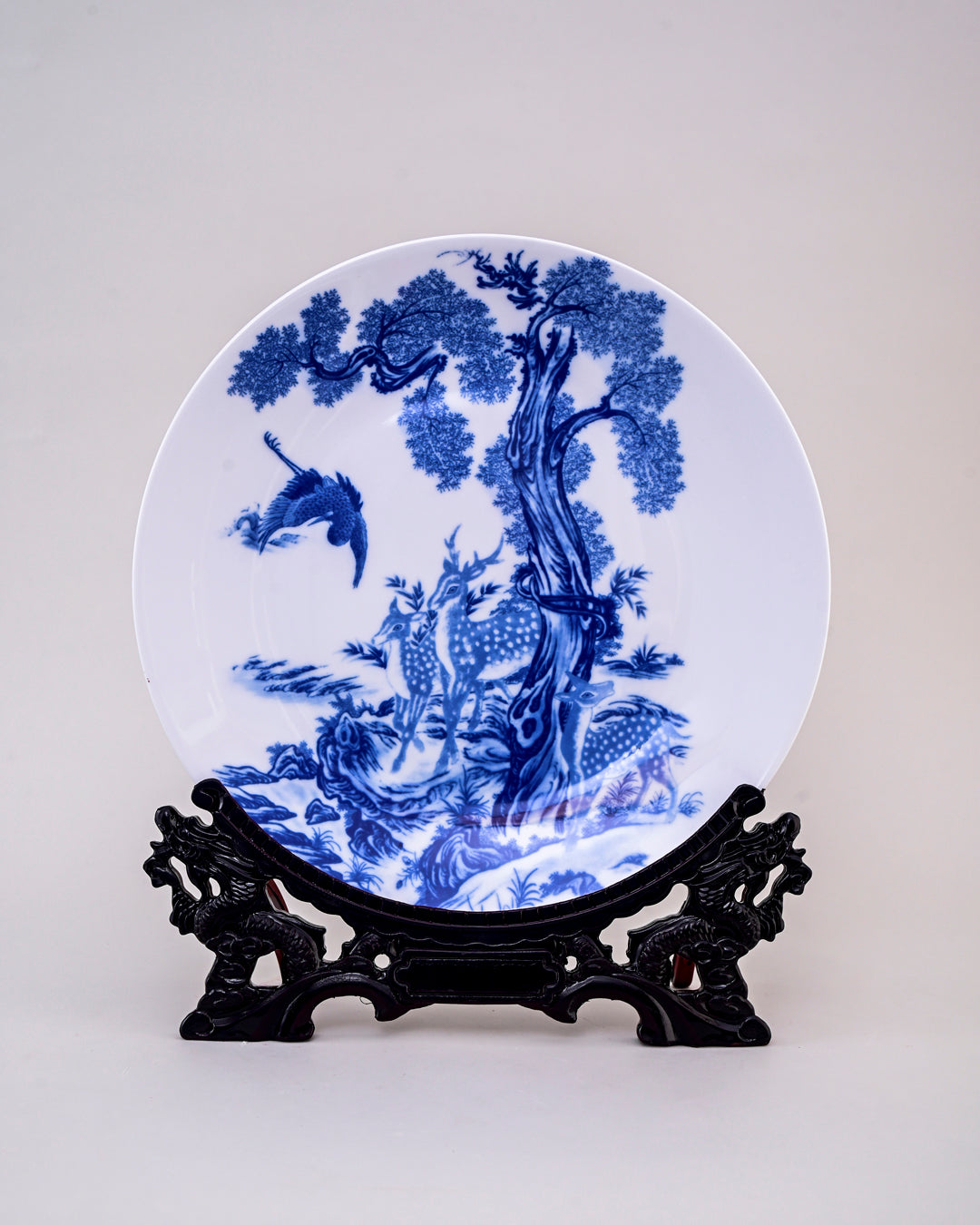 Blue & White Serenity Landscape Vase & Decorative Plate - Set Of 3