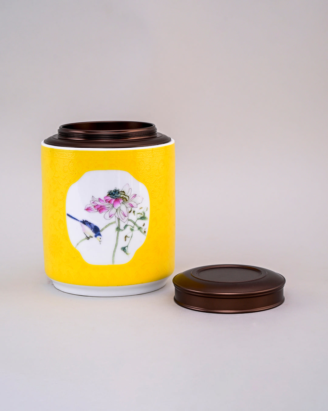Canton Porcelain Storage Jar - Yellow