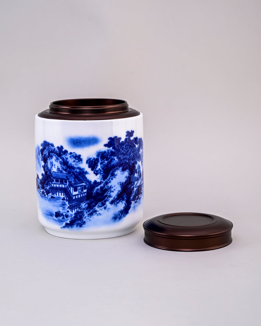 'By the River' Blue & White Porcelain Storage Jar
