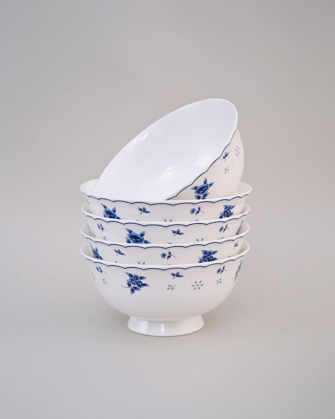 Blue Petal Elegance Ceramic Katori