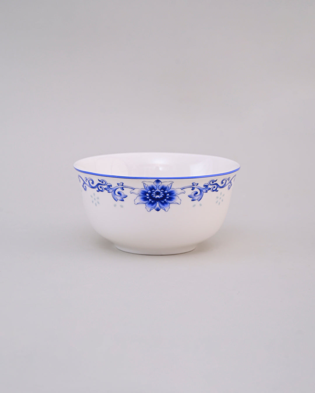 Blue Floral Motif Hand Painted Bowl