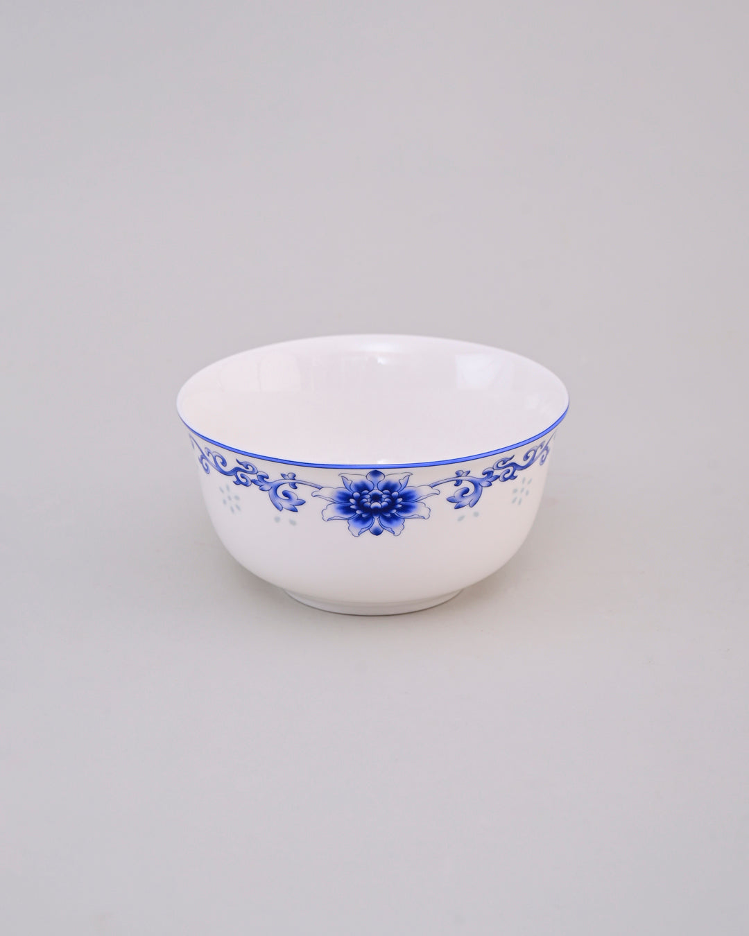 Blue Floral Motif Hand Painted Bowl