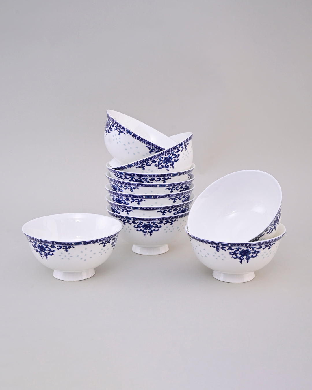 Royal Indigo Charm Ceramic Katori - Set Of 6