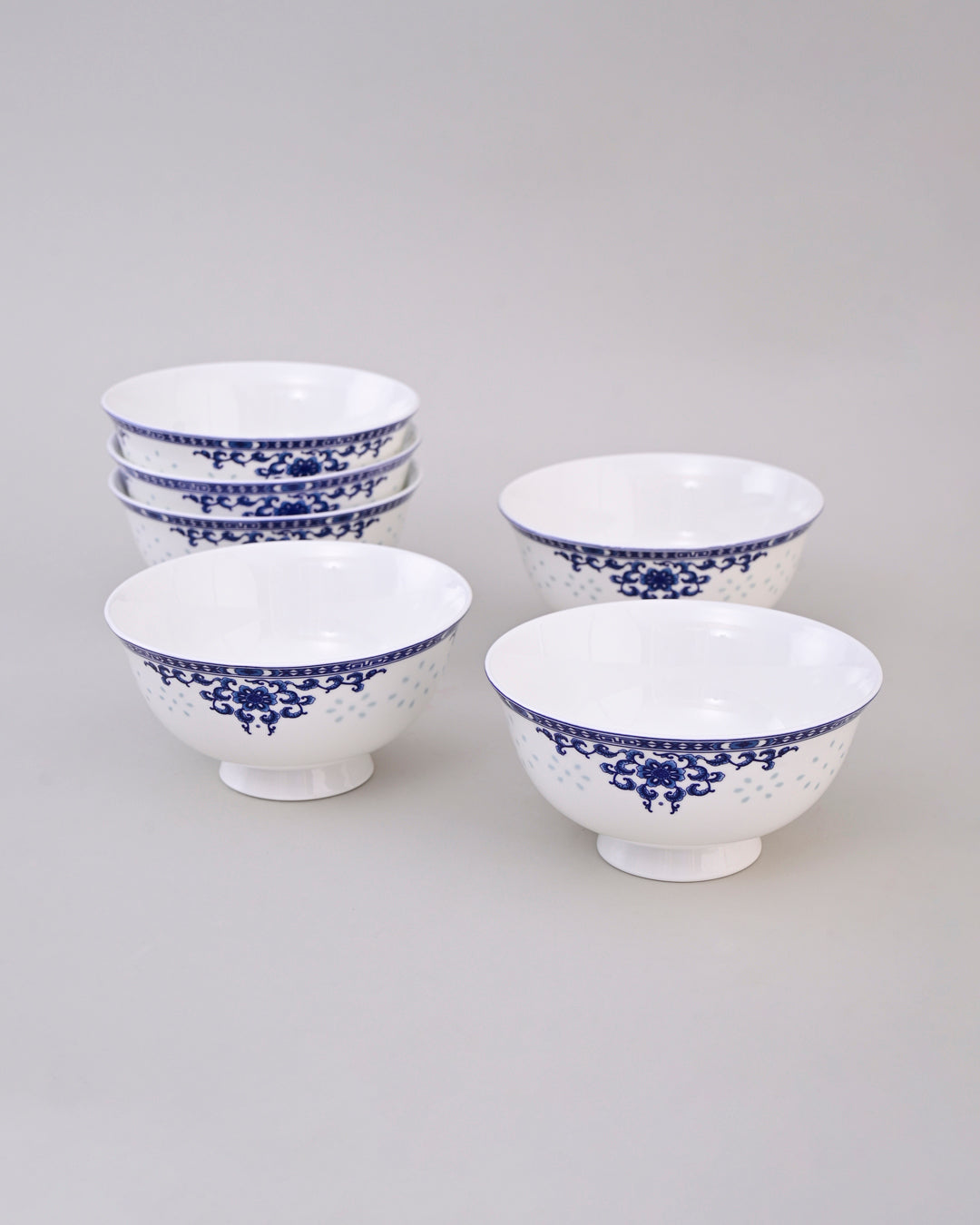 Royal Indigo Charm Ceramic Katori - Set Of 6